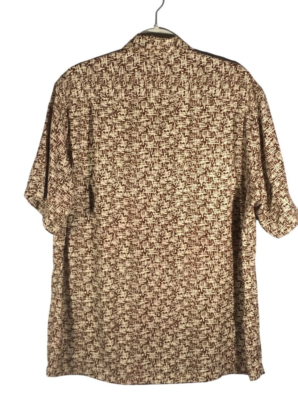Portuguese Flannel Dodle Brown Geometric Print Short-Sleeve Button-Up Camp shirt - Picture 2 of 8